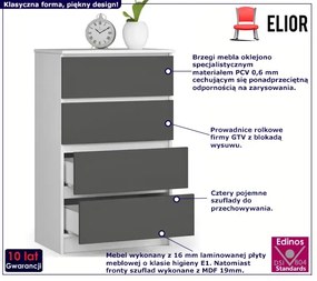 Komoda szara z szufladami - Ranti 3X