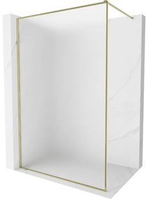 Mexen Kioto-XF ścianka prysznicowa Walk-in z ramką 140 x 202 cm, szron 10 mm, złota - 800-140-104-50-30-X