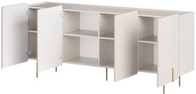 Komoda Malmi 200 cm czterodrzwiowa - kaszmir / złote nóżki