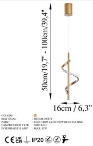 Lampa wisząca LED w kolorze złota ø 16 cm Likma – Opviq lights