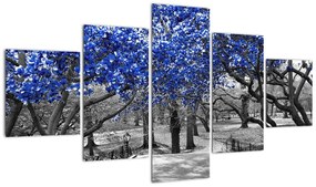 Obraz - Niebieskie drzewa, Central Park, New York (125x70 cm)