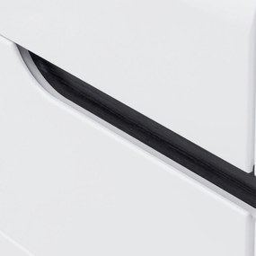 Komoda Trzydrzwiowa z Szufladą do Salonu IVORY Biała / Biały połysk 152 cm Nowoczesna