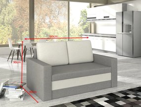 Sofa rozkładana z funkcją spania WAVE szara ELTAP
