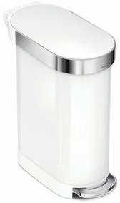 Simplehuman Kosz na śmieci z pedałem Slim 45 l,biały