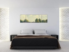 Obraz - Camille Pissarro, Hampton Court Green, reprodukcje (170x50 cm)