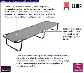 Szary pojedynczy leżak składany - Zolano