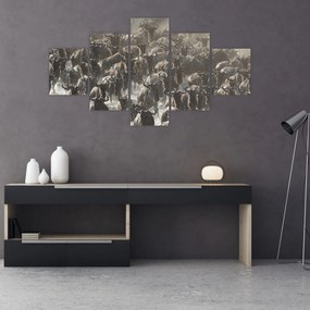 Obraz - Stado antylop gnu (125x70 cm)