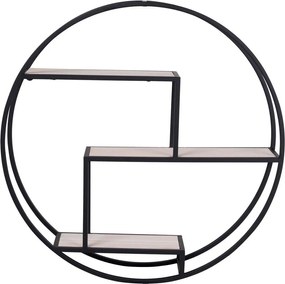 Czarno-naturalna wielopoziomowa półka z litego drewna paulowni 62 cm Rotterdam – House Nordic