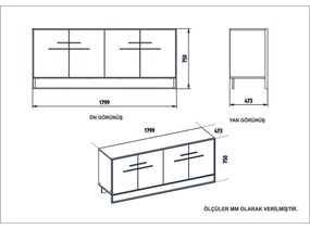 Szafka Polka Gold and White