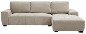 Kanapa narożna prawostronna  z beżowej tkaniny MICHELIA