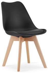 Stół NP 120x80 Artisan nogi czarne + 4 krzesła MARK czarne nogi naturalne