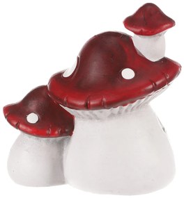 Dekoracja jesienna LED Świecący domek z grzybkami, 14 x 10 x 15 cm, ceramika