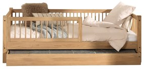 Łóżko dziecięce z litego drewna dębowego z wysuwanym łóżkiem i stelażem 90x200 cm Forrest – Vipack