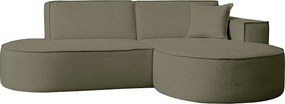 Narożnik Modena Studio, tkanina szenilowa Artico, Moss, Prawy