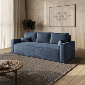 Masseno Sofa MENI z funkcją spania i pojemnikiem na pościel, Rozkładana sofa - Niebieski, LUMO 05
