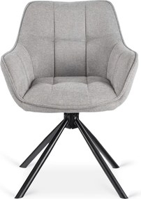 Krzesło Tapicerowane Obrotowe PEONY 2 Szare Nowoczesne Loft