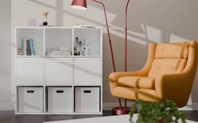 Biały regał otwarty z zamykanymi szafkami T9-B71
