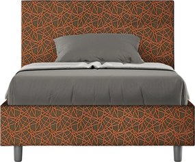 Łóżko bez stelaża tapicerowane 120x190 tkaniny Era 4 pomarańczowy Adele
