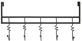 Czarny metalowy wieszak na drzwi 46 cm Jaxen – Premier Housewares