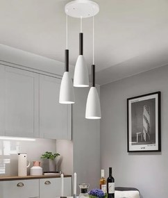 Lampa sufitowa metalowa klosz wisząca AT23-3SZ-White