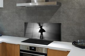 Panel szklany do Kuchni Portret Baletnicy na Szarym Tle