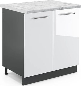 Szafka pod zlew biały wysoki połysk 80x60x82 fame-line