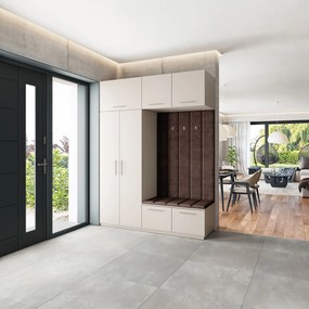 Masseno Garderoba REMA 180/240/60 cm Nowoczesna Szafa do Przedpokoju Kaszmir, MONOLITH 29 (Brązowy)