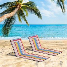 Outsunny Zestaw 2 mat plażowych, regulowane, składane, 124D x 53S x 37-50W cm, Wielobarwne