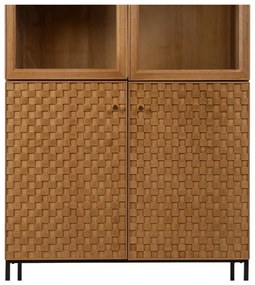 Witryna w dekorze jesionu w naturalnym kolorze 84,5x198 cm – Ixia