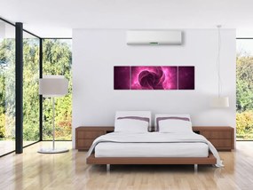 Obraz nowoczesnej różowej abstrakcji (170x50 cm)
