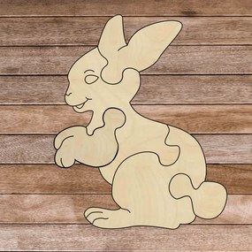 Drewniane puzzle edukacyjne Montessori - Królik | SENTOP H020 Topola