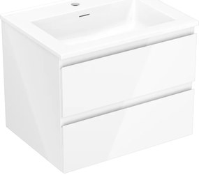 Mexen Orio szafka łazienkowa 60 cm z umywalką Otis, 2 szuflady, biała połysk - 91A10-06047-2-BFF00-W18M00