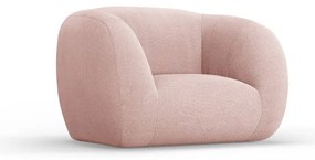 Jasnoróżowy fotel z materiału bouclé Essen – Cosmopolitan Design