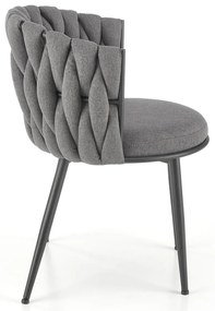 Krzesło popielaty, K516 tkanina NEA 15, nowoczesne, metalowy stelaż
