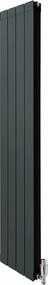 Grzejnik aluminiowy i zawory - 1800 mm x 315 mm - antracytowy szary