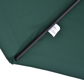 Outsunny Podwójny Parasol Owalny do Ogrodu z Korbką i Stojakiem, Ciemnozielony, Duży Rozmiar 460x270x240cm, Ochrona przed Słońcem | Aosom PL