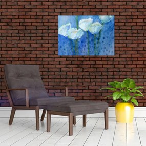 Obraz na szkle - Białe tulipany (70x50 cm)