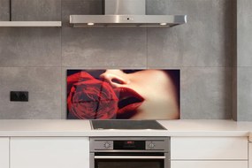 Panel nad Blat Kuchenny Kobieta z Różą w Ustach