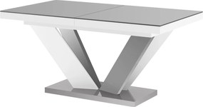 Rozkładany stół z szarym blatem i szaro-białą nogą Viva 2