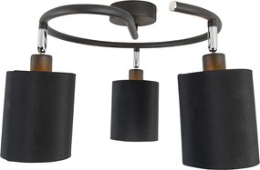 Nowoczesna lampa sufitowa czarna 3-światłowa - Lofty