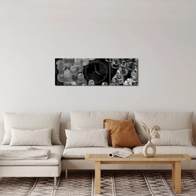 Obraz - czarno - białe szachy (z zegarem) (90x30 cm)