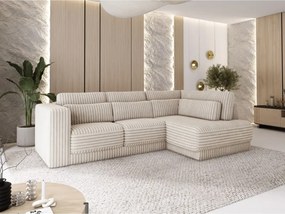 Narożnik TIRANA L prawostronny nowoczesny narożnik do salonu, wolnostojący w tkaninie TILIA 01 WERSAL
