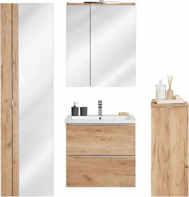 Komplet podwieszanych szafek łazienkowych z umywalką 60 cm E7-F52