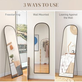 HOMCOM Duże lustro stojące całociałowe nowoczesny design czarna rama 50x1615 cm | Aosom PL