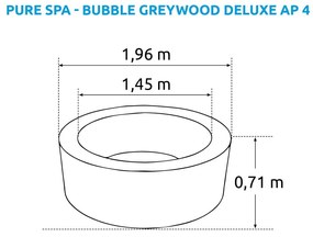 Jacuzzi dmuchane dla 4 osób ø 196 cm głębokość 71 cm Bubble Greywood Deluxe 4 AP – Intex