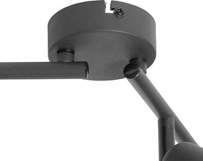 Designerska lampa sufitowa czarna ze złotem 4-światłowa owalna - Noud