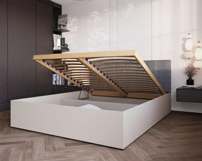 Kaszmirowe łóżko z zagłówkiem i materacem 120x200 E8-N71