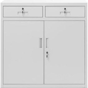Szafka biurowa z szufladami i drzwiami Lena 90x40x90 cm szara
