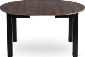 Stół Okrągły Rozkładany HARRY 102-142 cm Orzech/Czarny Loft