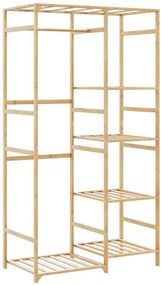 Bambusowy na ubrania wieszak z półkami N5-K29